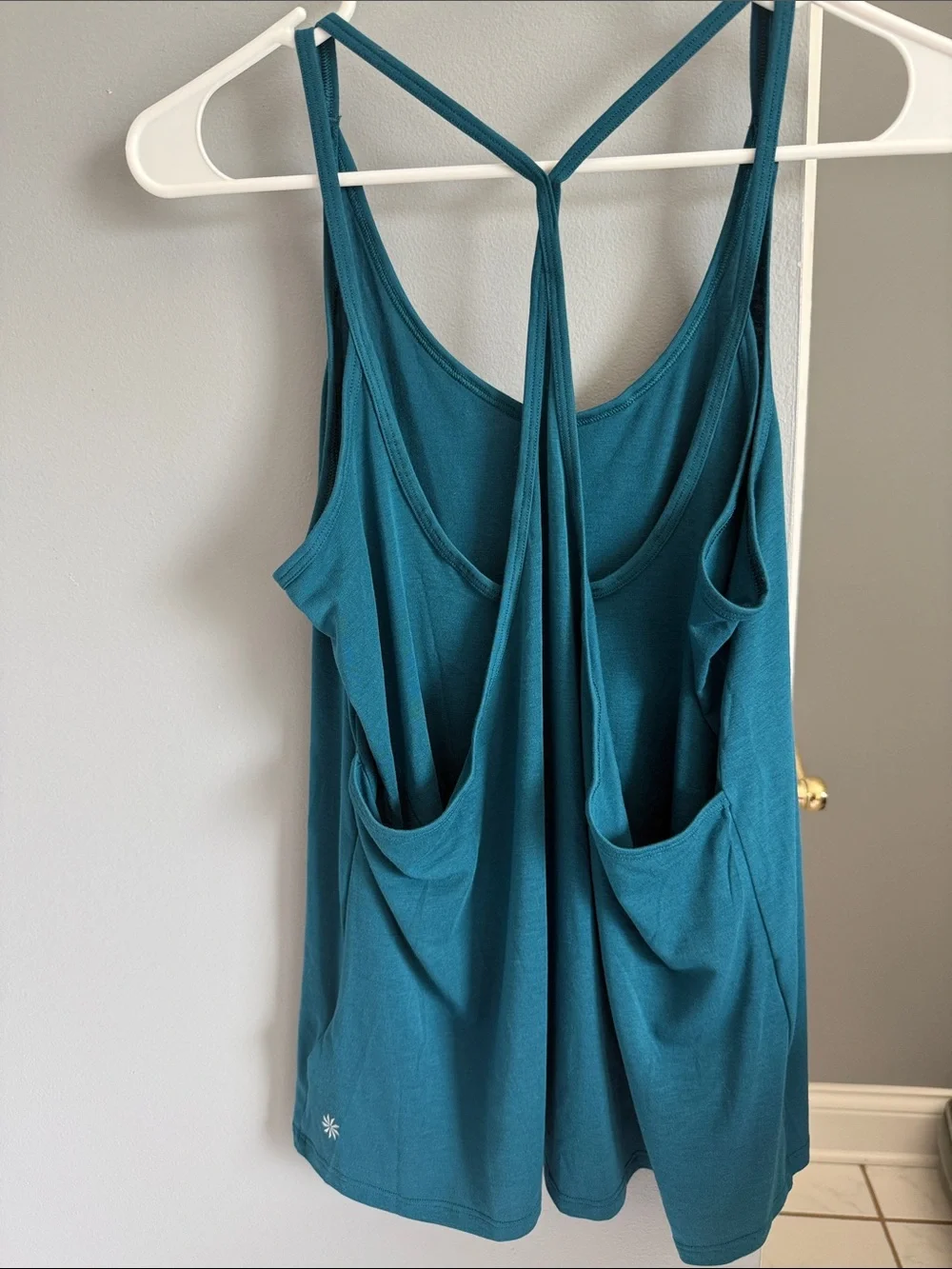 Athleta Teal Strappy Back Performance Tank